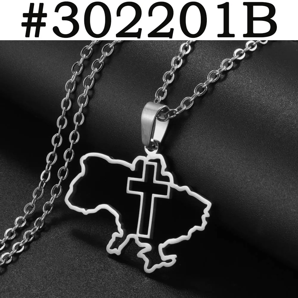unift Collana con Simboli Ucraini per Donne e Uomini Acciaio Inossidabile Stemma dell'Ucraina Collana con Ciondolo a Tridente Souvenir Ucraino Gioielli Ispirati Regali (Argento