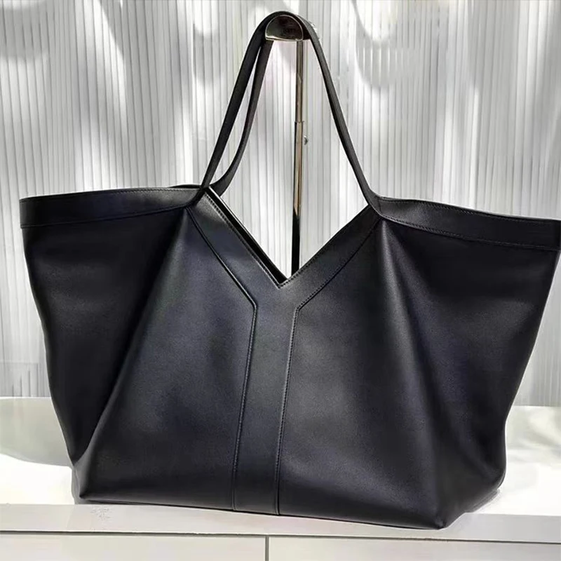 Genuine Leather Underarm Bag Y-shaped Design Luxury Shoulder Casual Vacation Bag Large Capacity Wing-shape Tote Bag Shoulder Bag
