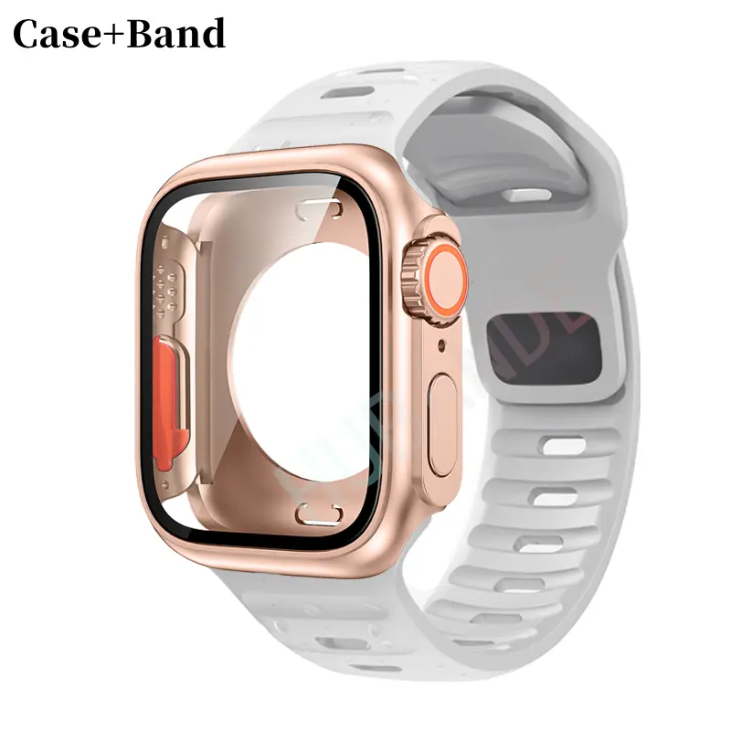 Silicone strap For Apple Watch 44mm 45mm 41mm 40mm Bracelet+Screen protectores Change to Ultra For iWatch Series 9 8 7 SE 6 5 3 - Image 37