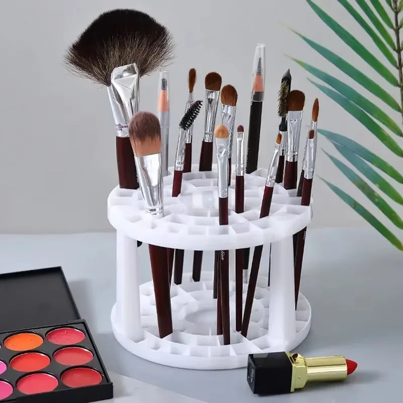 1Pc Multifunction Large-Capacity Cosmetic Brush Holder Makeup Brush Storage Air-Dry Stand Rack Table Pen Paintbrush Organizer