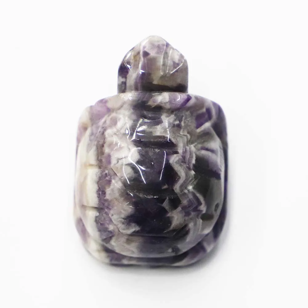 Natural Amethyst Crystal Healing Stone Turtle Statue Carved Ornaments Arts Crafts Charms Jewelry Room Decoration Accessories 1Pc