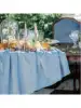 1 pc Blue Classic Comfortable Skin Friendly Flannelette Tablecloth for Valentine's Day Wedding /Family Decoration 4