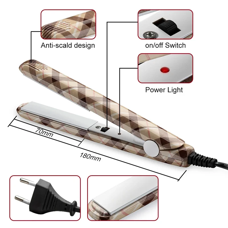 Colorful Mini Hair Straightener New Ceramic Flat Iron Curling Waves Portable Dry Hair Curler For Women Salon Hairstyling Tool 6
