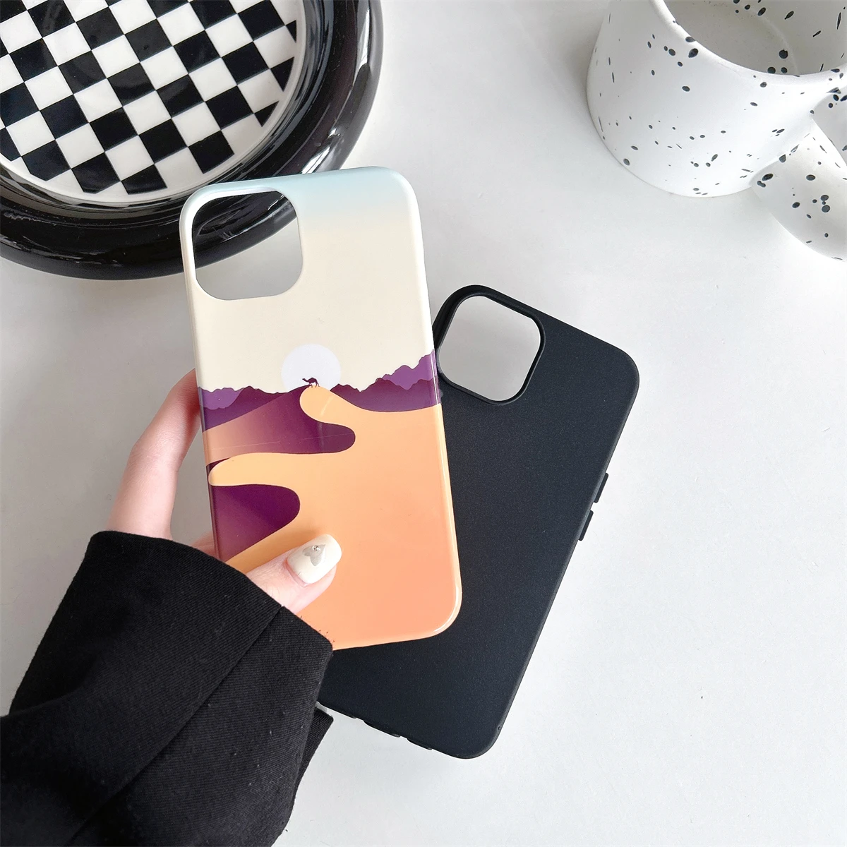 Landscape series intInclusive Phone Case Two-In-One Film Protective Shell For iPhone 15 14 13 12 11 Pro Max Plus Mini