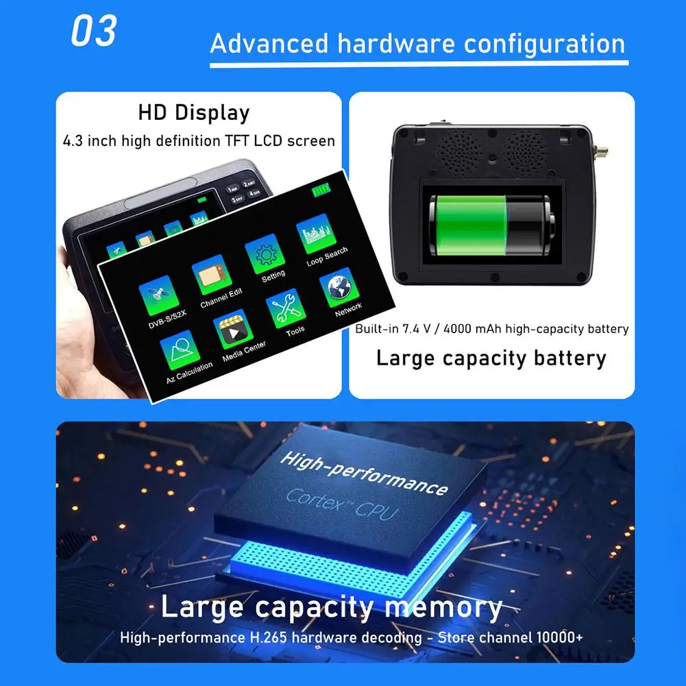 V10 δ ƽ  δ ȣ 跮, DVB-S S2 S2X ù Sat   4000mAh ͸, 2023 ǰ