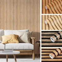 45 ซม.วอลล์เปเปอร์ม้วนผนังตู้เฟอร์นิเจอร์ไวนิลฟิล์มตกแต่งไม้ GRAIN สติกเกอร์ตกแต่งบ้าน PVC กันน้ํา Self-กาว 4