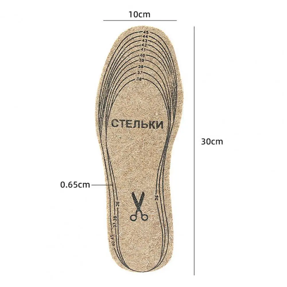 Wool Felt Insoles Winter Warm Boot Shoe Insert Insoles for Men Women Foot Pain Relief Inner Soles for Outdoor Sports Running shoe insoles orthopedic insoles