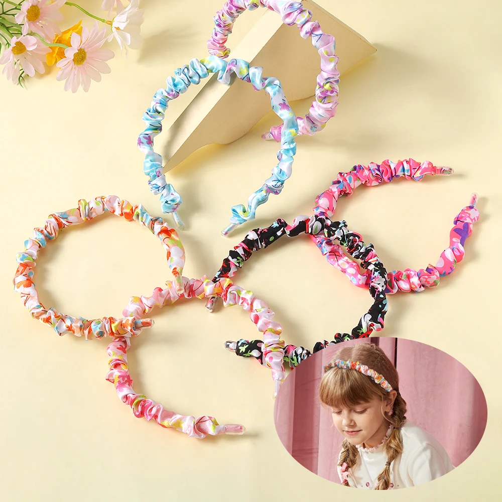 

2023 New Hot Selling Summer New Floral Pleated Headband Simple Super Fairy Headband Wash Out Hair Accessories Headdress