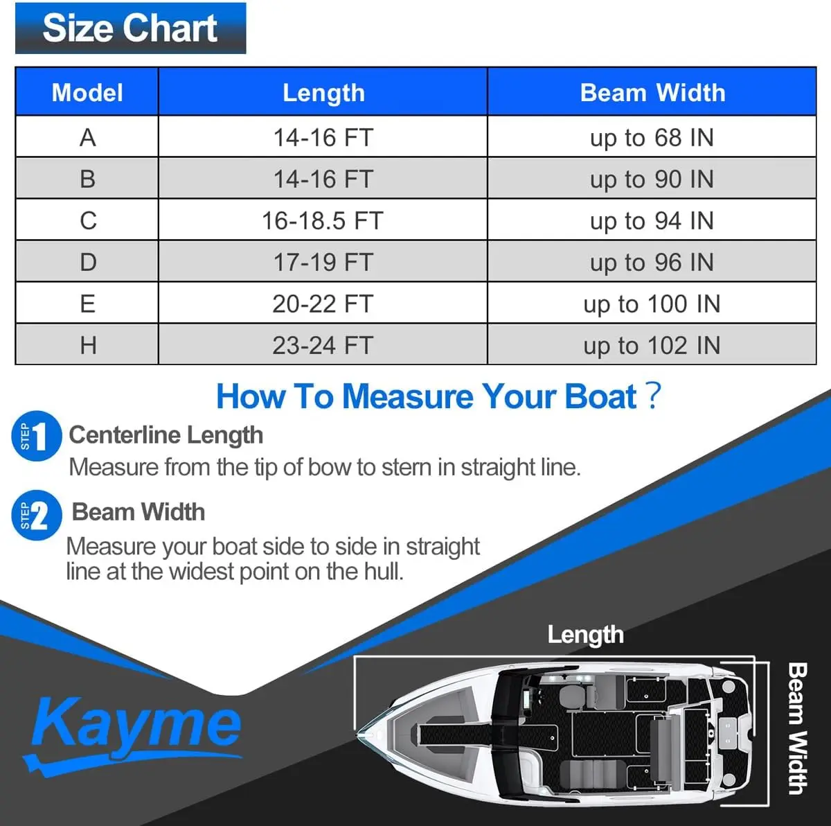 900D Heavy Duty Boat Cover, Waterproof and Tear Resistant Boat Canvas, Tarps with Windproof Straps. Length 20-22ft