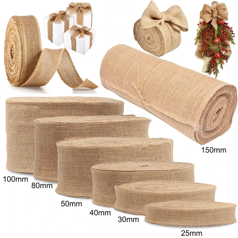 8 Rotoli Nastro Iuta E Pizzo Vintage | Set Con Spago Di Canapa 20m | Decorazioni Fai Da Te Per Matrimoni, Natale, Confezioni Regalo