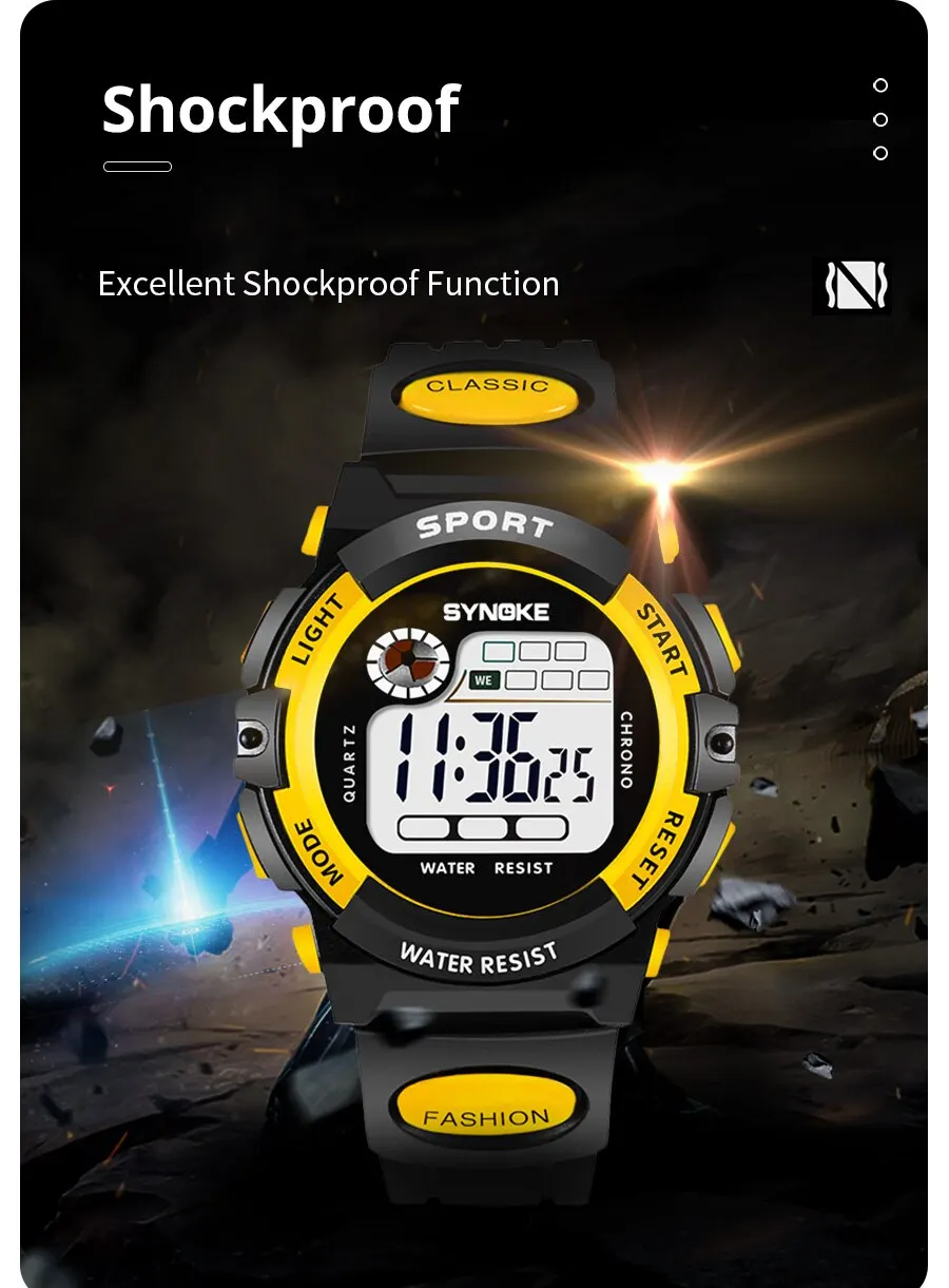 S4118cae4c2774f429390c124d2f544ff7 Multifunctional Night Student Children Electronic Watch Sports Waterproof Boy Electronic Watch Waterproof Light Fashion Mallzona