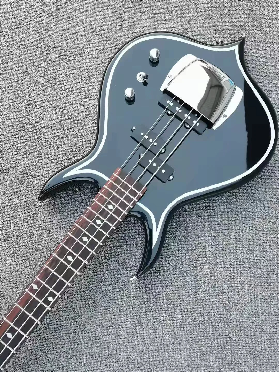 4 Strings Punisher Kiss Gene Simmons Black Axe Electric Bass Guitar