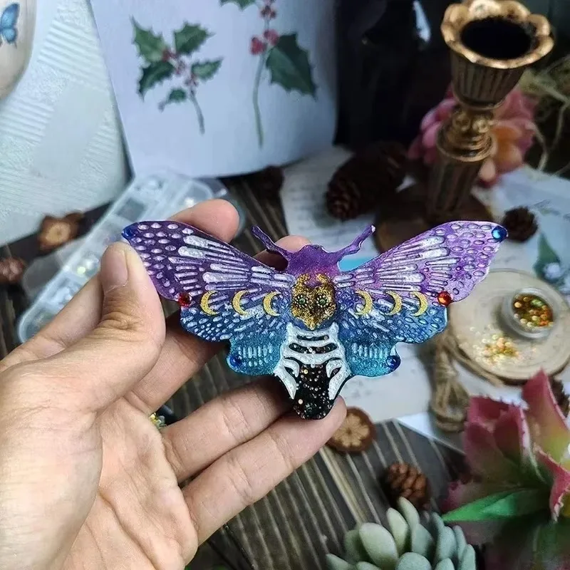 Handmade Creative Shape Moth Keychain Epoxy Resin Mold Necklace Pendant Silicone Mould DIY Crafts Jewelry Casting Tool Mold