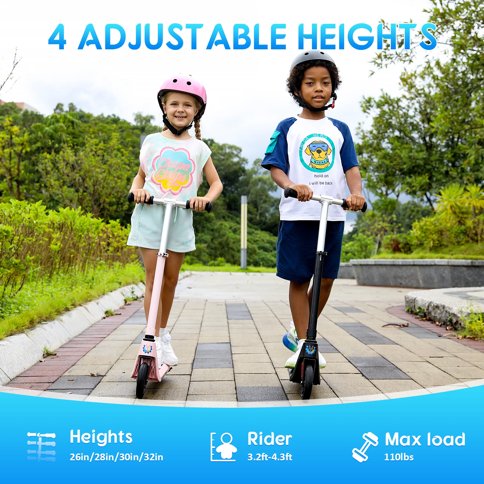 Electric Scooter for Kids, Adjustable Height & Speed, 150W Kids Electric Scooter Ages 6-14, Max 10 Mph & 7 Miles, 80 mins Ride