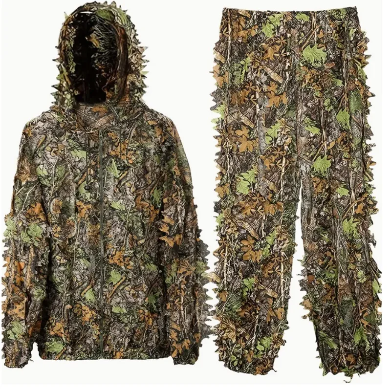 Combinaison camouflage 3D pêche - Tenue polyvalente saisons pêche photographie