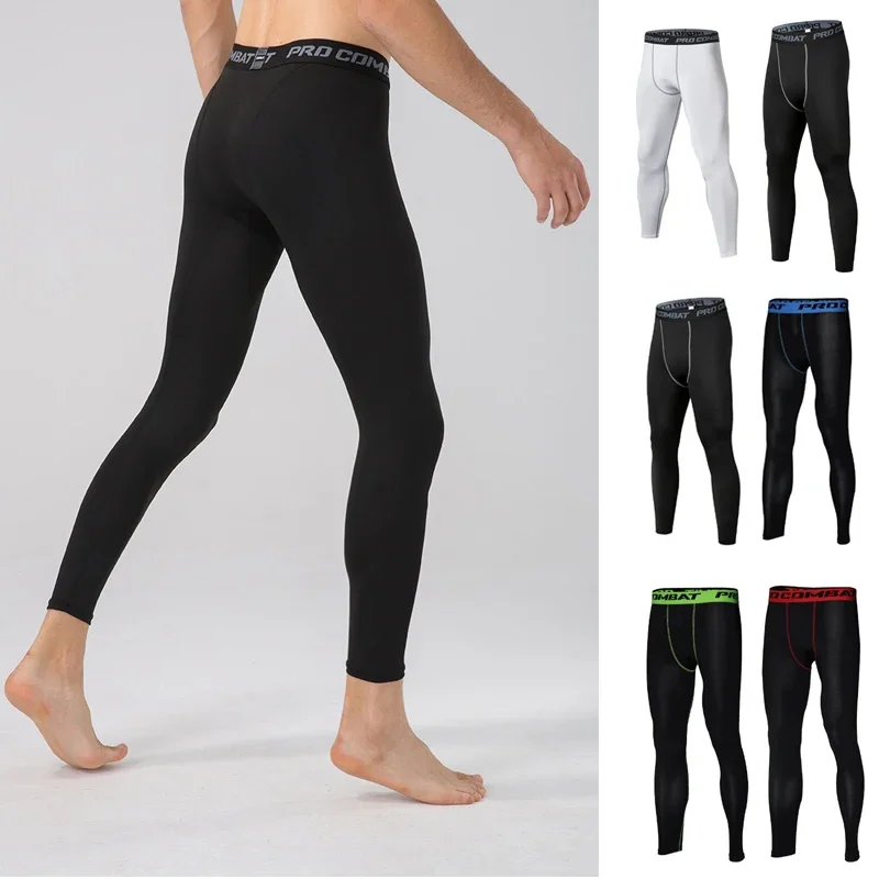 2pcs Men&lsquo;s Thermal Bottoms Male Winter Keep Warm Sports Leggings Running Basketball Quick Drying Breathable Fitness Pants