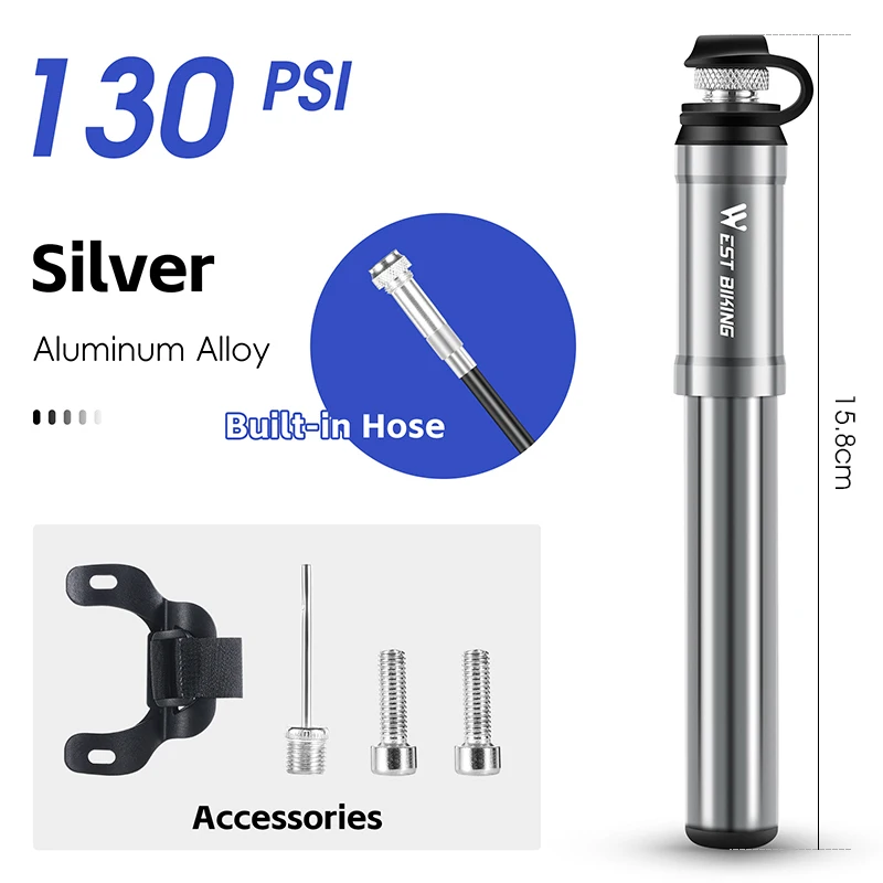 Compact High-Pressure Bicycle Hand Pump with Dual Valve Compatibility