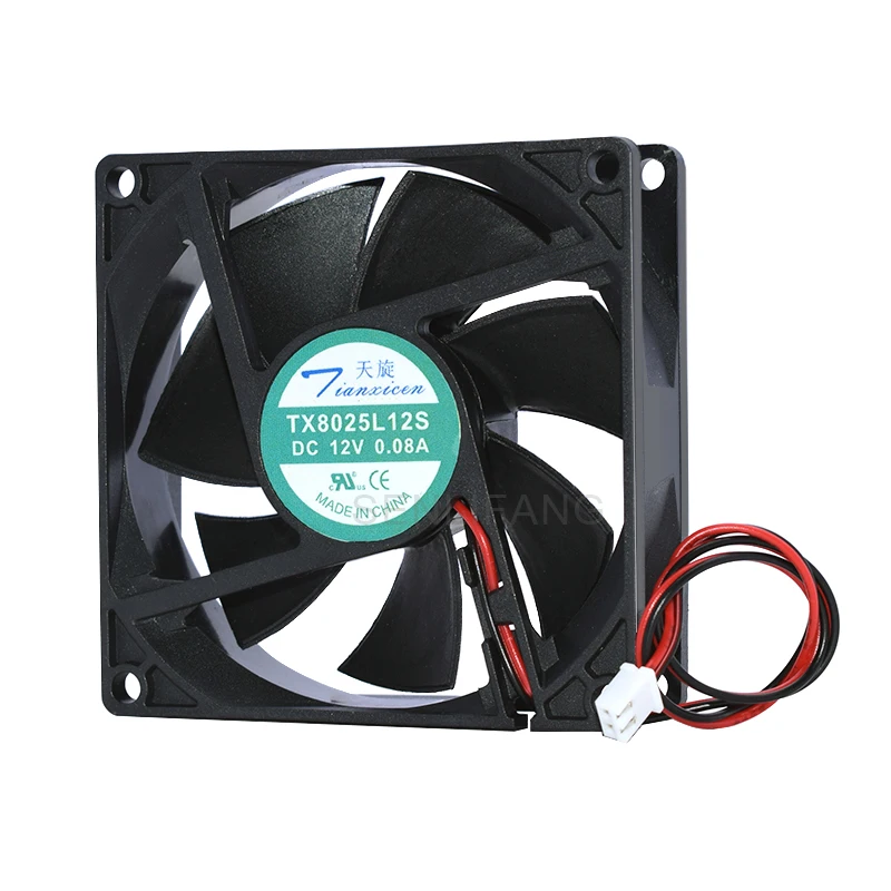 더블 음소거 냉각 팬, TX8025L12S DC 12V 0.08A 8025, 8cm 80x80x25mm, 신제품