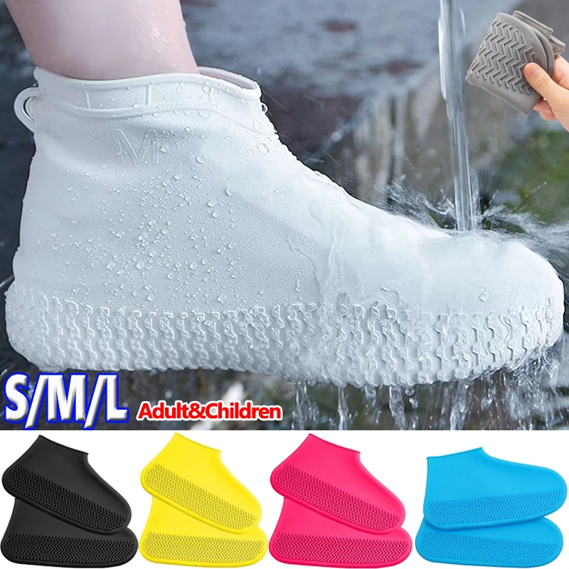 

Silicone Shoe Covers 2pcs Waterproof Anti-Slip Rain Boot Unisex Sneakers Protector For Outdoor Rainy Day Protectors Shoes Cover