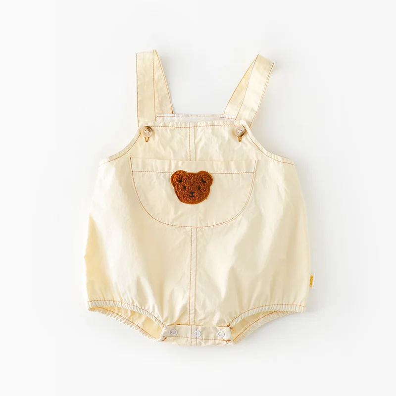 Summer Baby Romper for 0 2 Years Old Lightweight Bear Embroidered