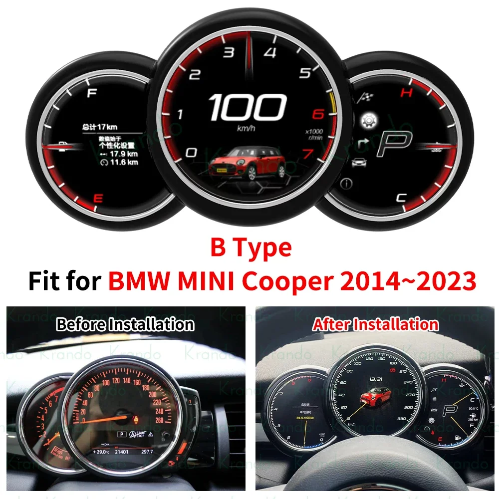 

Автомобильный цифровой кластер Krando для кабины BMW MINI Cooper F54 F55 F56 F60 2014 - 2023 LCD Speedmeters приборной панели