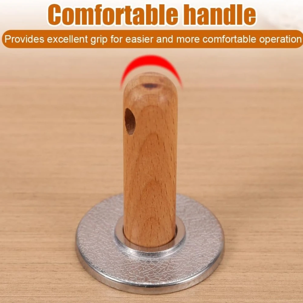 Cookie Stamps Round Metal Cookie Press Cutter Mold with Wooden Handle Cookie Embossing Stamp Cookie Stamper Decorating Supplies