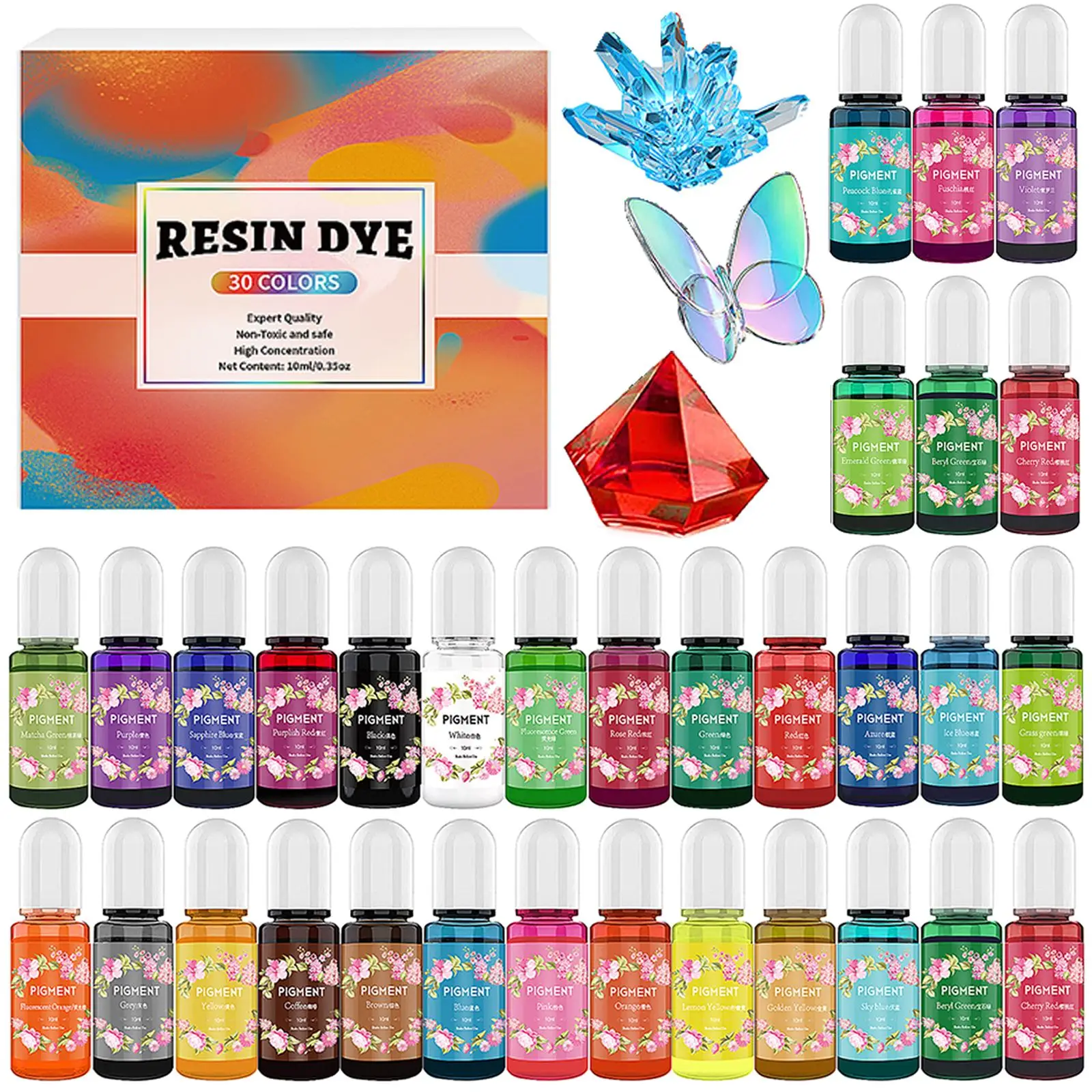 DIY Resin Pigment Kit Epoxy Resin Coloring Pigment Set Liquid