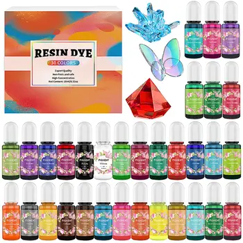 에폭시 수지 안료 세트 액체 착색제 양초 염료 안료, DIY UV 수지 몰드 양초 비누 만들기, 착색 염료 키트, 수지 공예