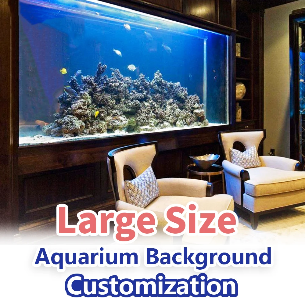 Large Size Aquarium Background Custom, 100cm HD Printing Wallpaper Fish