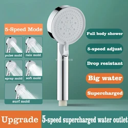 High-Pressure Multi-Function Shower Head with Water Filter and One-Key Pause Feature (Sliver)
