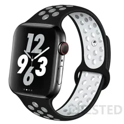 Durable Silicone Watch Straps - Multiple Sizes Available for S10-42mm 38 40 41mm (Black white 11)