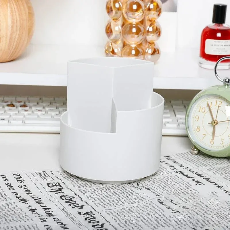 Rotating Pen Holder Storage Box, Split Makeup Brush, Office Student Desktop Storage, Keeping Clean, Practical and Convenient
