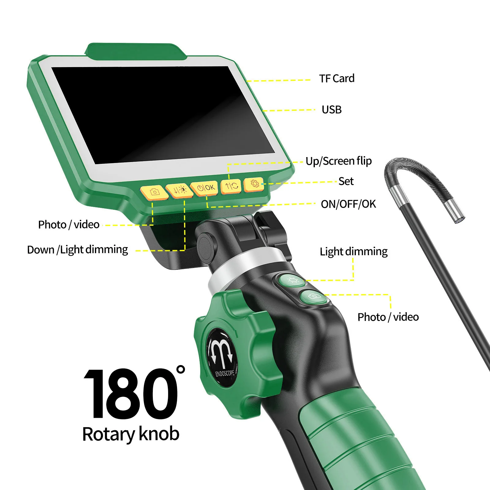 Endoscope caméra d'inspection avec écran - Europe-connection