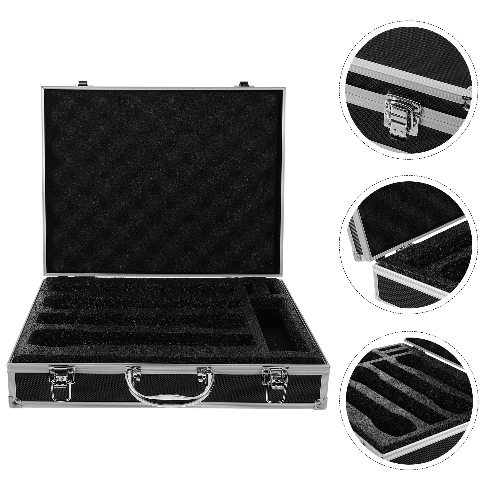 

Microphone Carrying Case Cordless Microphone Case Portable Microphone Box with Handle for Travel