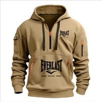Mode automne et hiver hommes marque vêtements multi-fermeture éclair conception sweat à capuche imprimé sweat-shirt décontracté pull à capuche ample 4