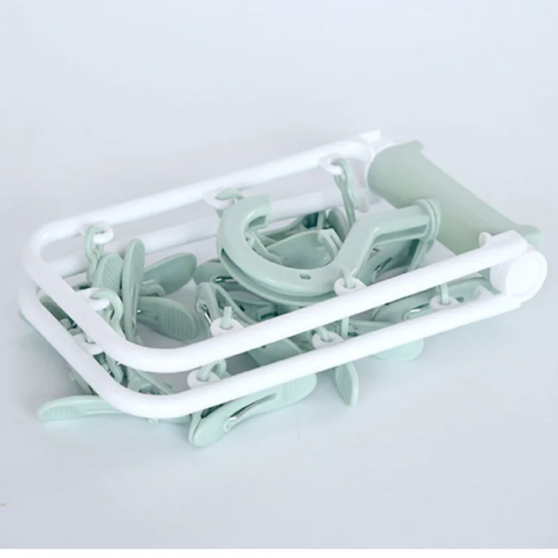 12 Clip Folding Drying Rack Underwear Socks Clip Multi-functional Clothes Rack Plastic Portable Cloth Drying Rack 3