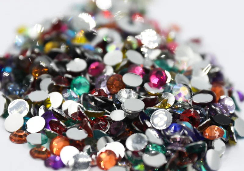 Resin Crysta Jelly AB Non Hotfix Rhinestones Flatback Plastic Nail Art Decoration Garment 2-6mm Mix Sizes