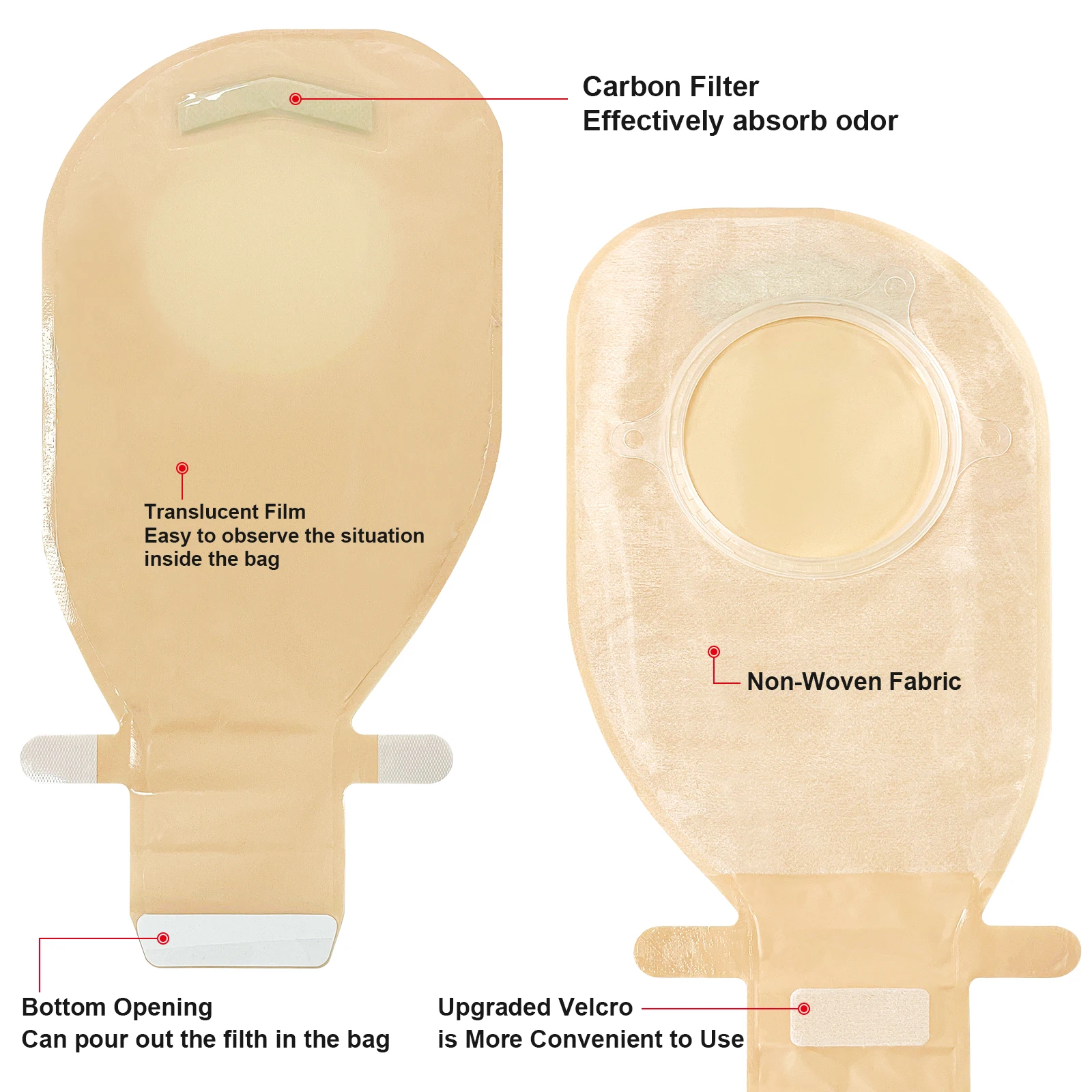 57mm 15pcs Bags 6pcs Barriers Ostomy Supplies Colostomy Bags Two Piece Drainable Pouches Hoop Look Ileostomy Stoma Care Colostomy Bags Ostomy Barrier Rings