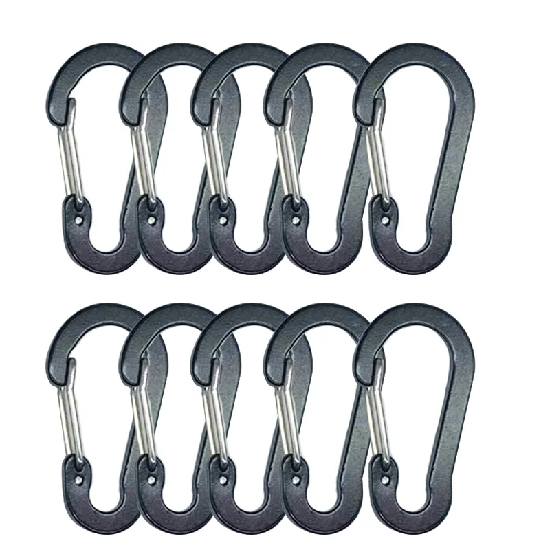 10 Spring Hooks Mountaineering Buckle Small Carabiner Clips Outdoor Camping  Multi Tool Fishing Climbing Accessories Spring Clasp