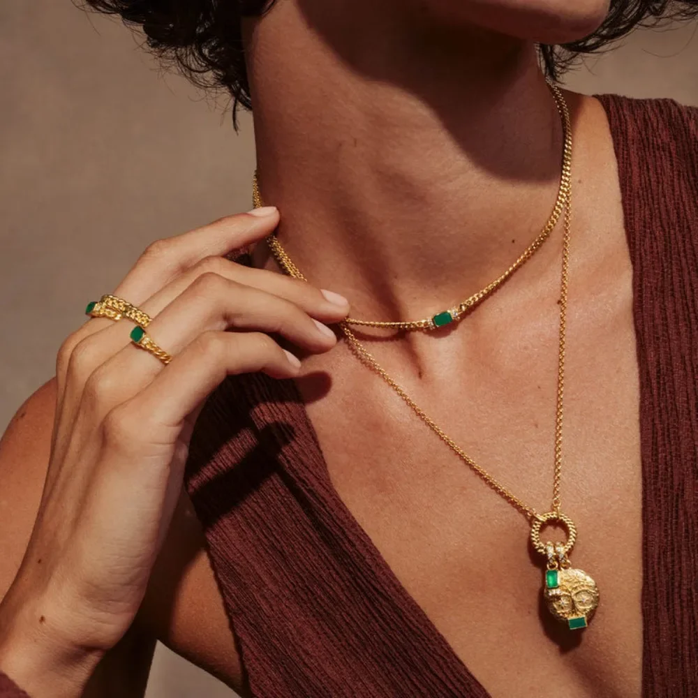 12 Month Small Birthstone Pendant Can Be Freely Matched Multicolored Crystal Zircon Choker Necklace for Women Girls Jewellery