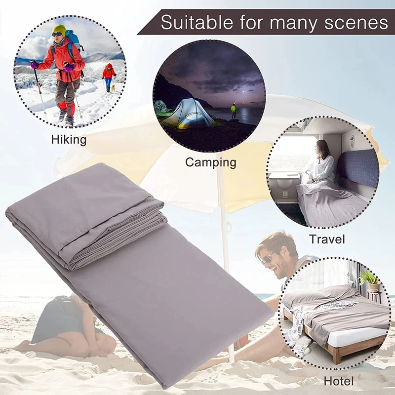 75*210/160*210cm Breathable Portable Sleeping Bag Liner for Hotel Travel Camping Outdoor