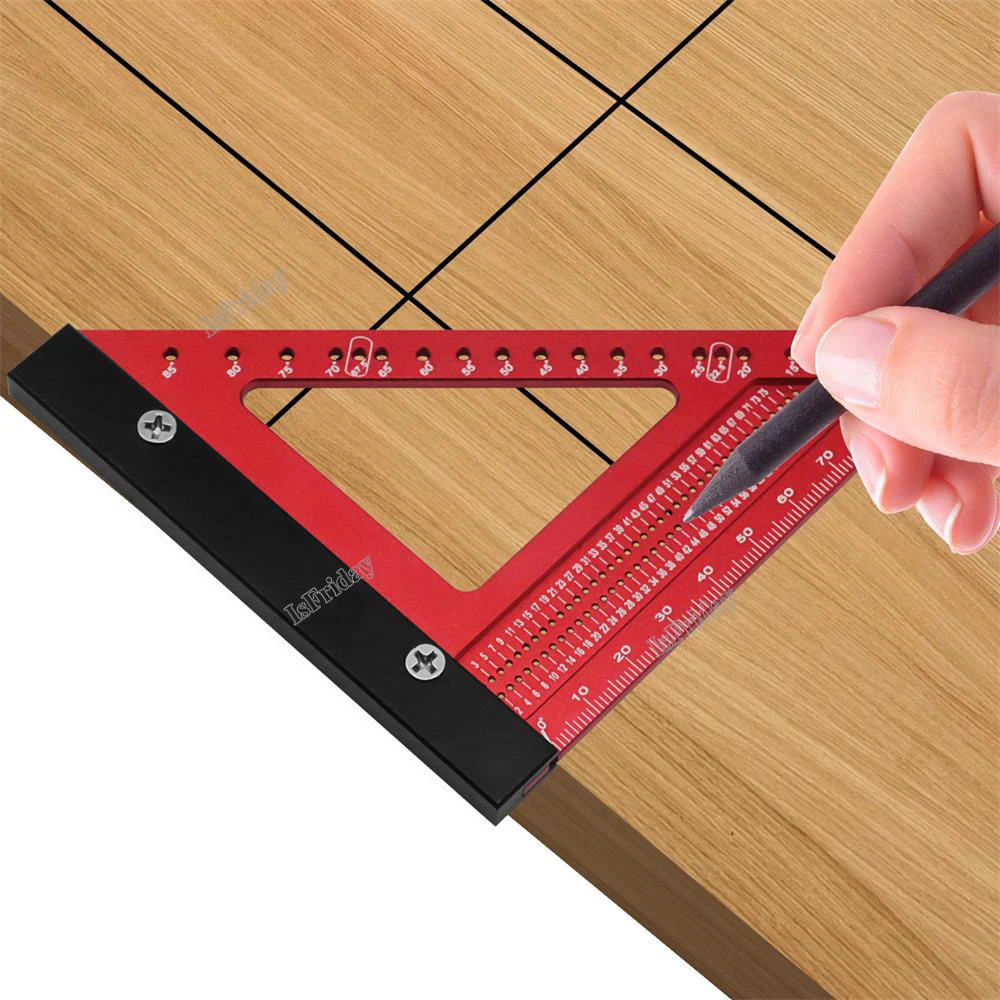 

Woodworking Square Protractor Aluminum Alloy Miter Triangle Ruler High Precision Layout Measuring Tool For Engineer Carpent