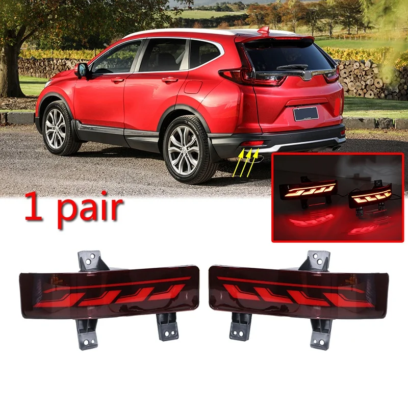 

1 Pair for Honda CRV CR-V 2020 2021 2022 Car Rear Bumper Light Brake Light Dynamic Flowing Turn Signal LED Reflector Lamp