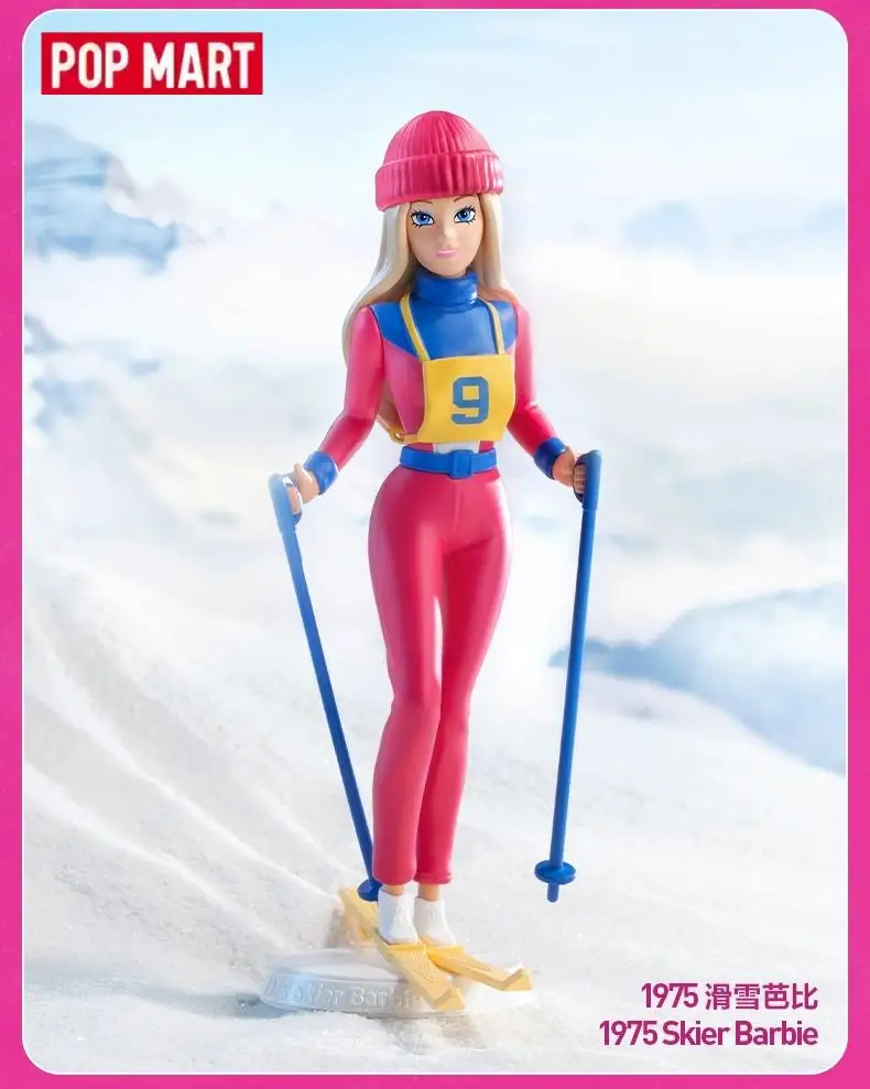 Boîte aveugle portative originale POP MART BARBIE, série de mode, jouets tendance, boîte mystère, décoration de salle, cadeaux de noël pour filles