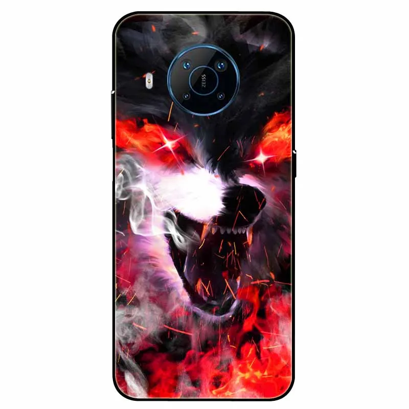 Soft TPU Painted Cat Lion Back Cover - Protective Silicone Case