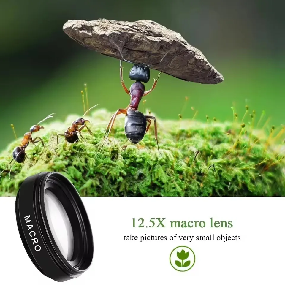 Universal HD Camera Lens Set: 0.45X Wide Angle & 12.5X Macro