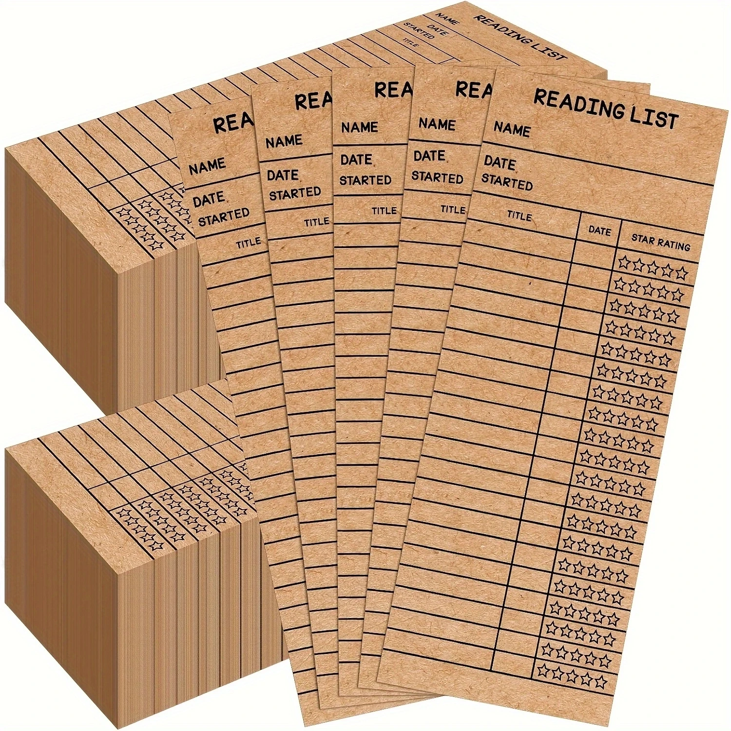 20/50 PCS Reading List Bookmark, 3 x 8 Inch Personal Library Cards, Reading Log Bookmark, Perfect Gift for Reading Lovers 1