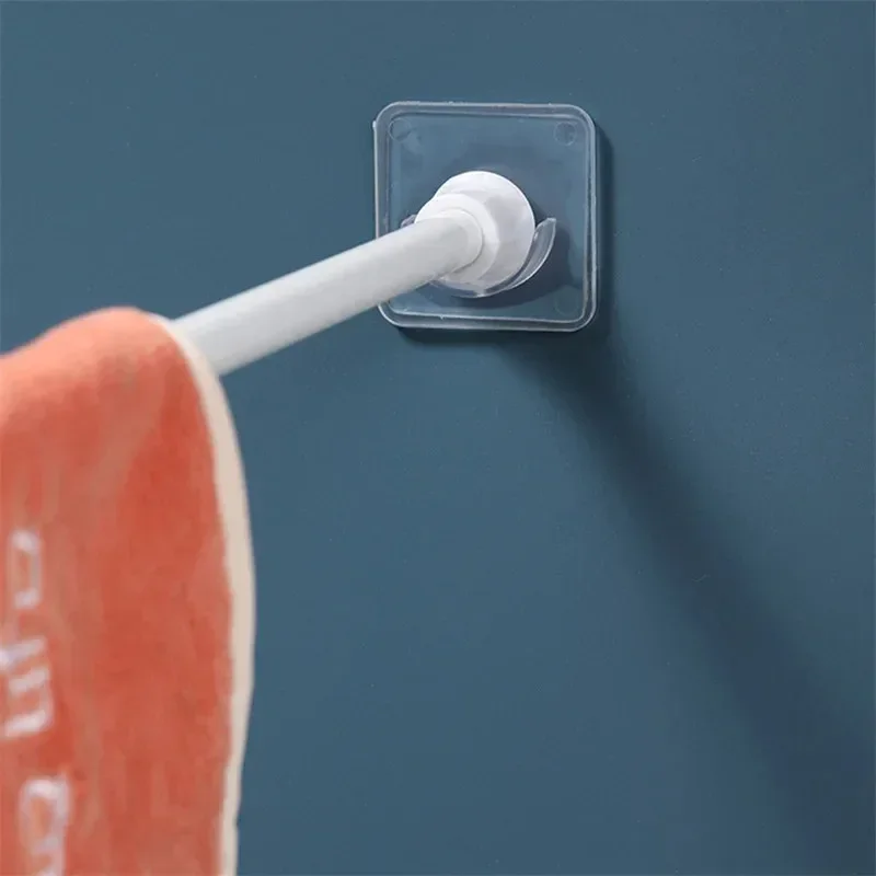 Description Picture 4 of item2Pcs Punch-free Household Telescopic Pole Support Sticker Nail-Free Adjustable Rod Holder Crossbar Wall Hooks Fixing Bracket