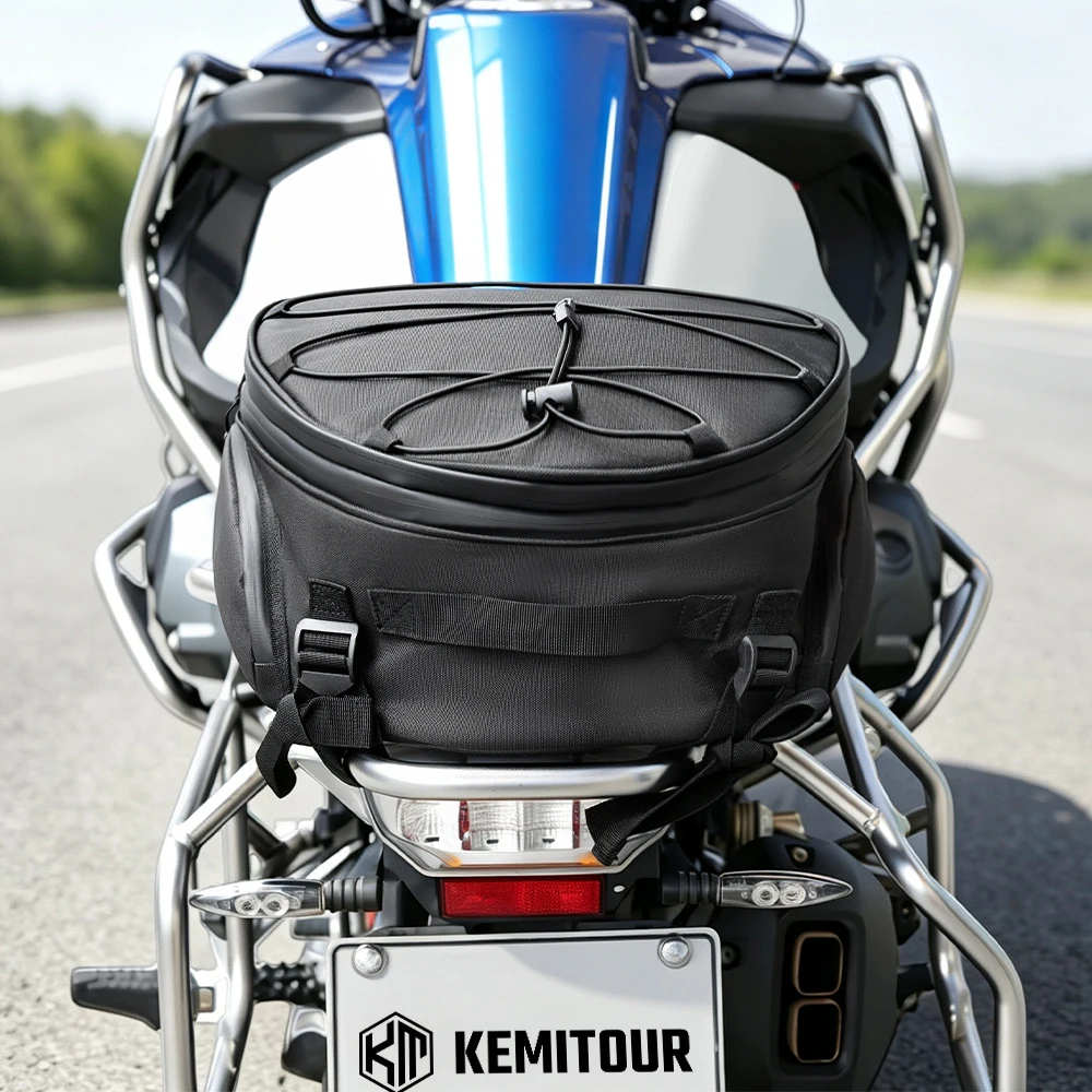 KEMIMOTO Motorcycle Luggage Rack Tail Bag - Adventure Accessories