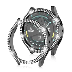 Enhanced Diamond - Encrusted Protective Watch Case, Plastic Hard Bumper, Shiny Finish for Galaxy watch 5  40 (Black)